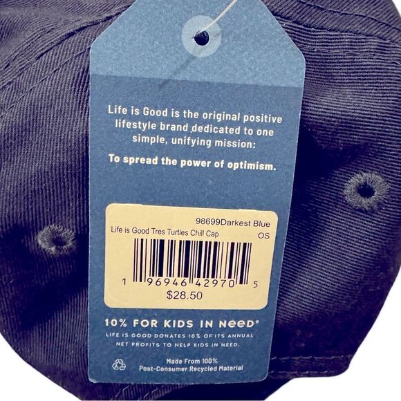 Life is Good Tres Turtles Chill Darkest Blue 6 Panel Cap Unisex OSFM NWT - Picture 4 of 5